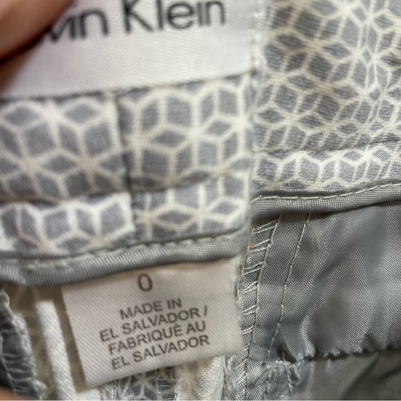 [0] Calvin Klein Women’s Light Grey & White Patterned Structured Spring Trouser - Picture 5 of 8